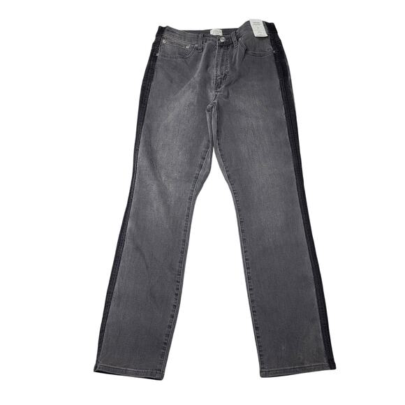 J Crew Vintage Straight Leg Jeans Released Side Seams Pebble Wash Gray Black 27 - Picture 1 of 10